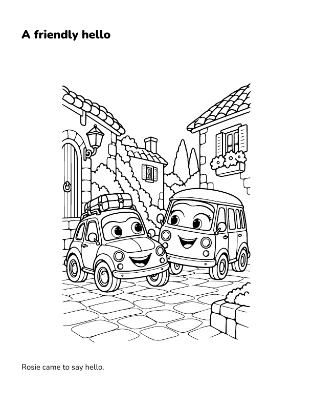 Selected preview from Milo and the Little First Step: A friendly hello.