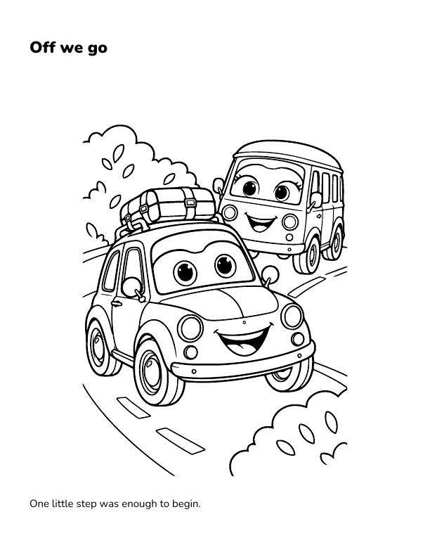 Selected preview from Milo and the Little First Step: Off we go.